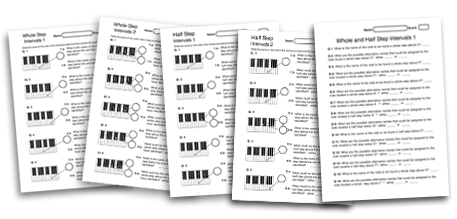 music worksheets intervals