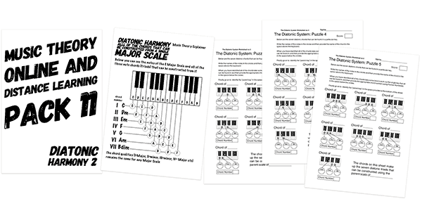 Music Theory Major and Minor Triads worksheets and Distance Learning Pack