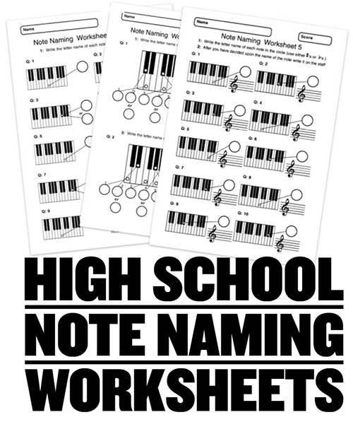 high school note naming music worksheets to download