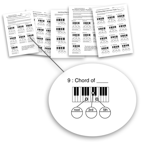more printable PDF music theory worksheets